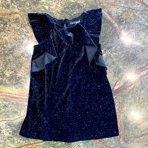 Black velvet dress with sparkly lines